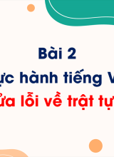 Bài 2 - Thực hành tiếng Việt Sửa lỗi về trật tự từ